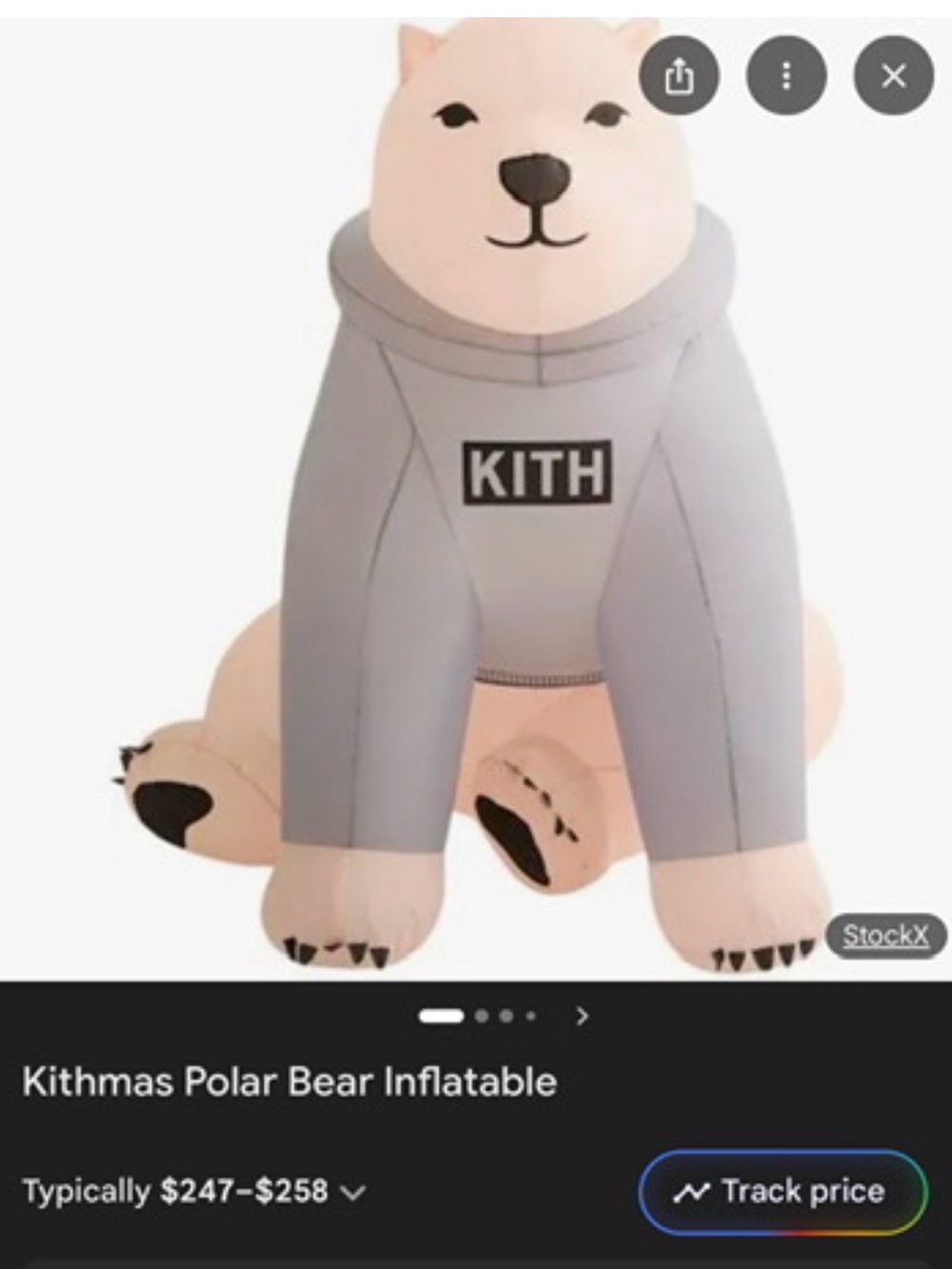 Kith Kithmas Polar Bear Inflatable Toy - Gray and Cream